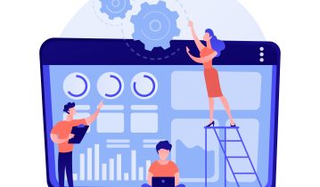 Software renovation, app development, programming. Computer programs modernization and innovation. Programmers team cartoon characters. Vector isolated concept metaphor illustration.